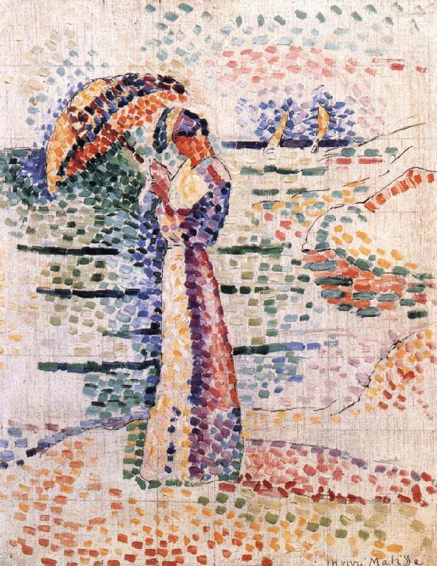 Woman holding umbrella, Henri Matisse